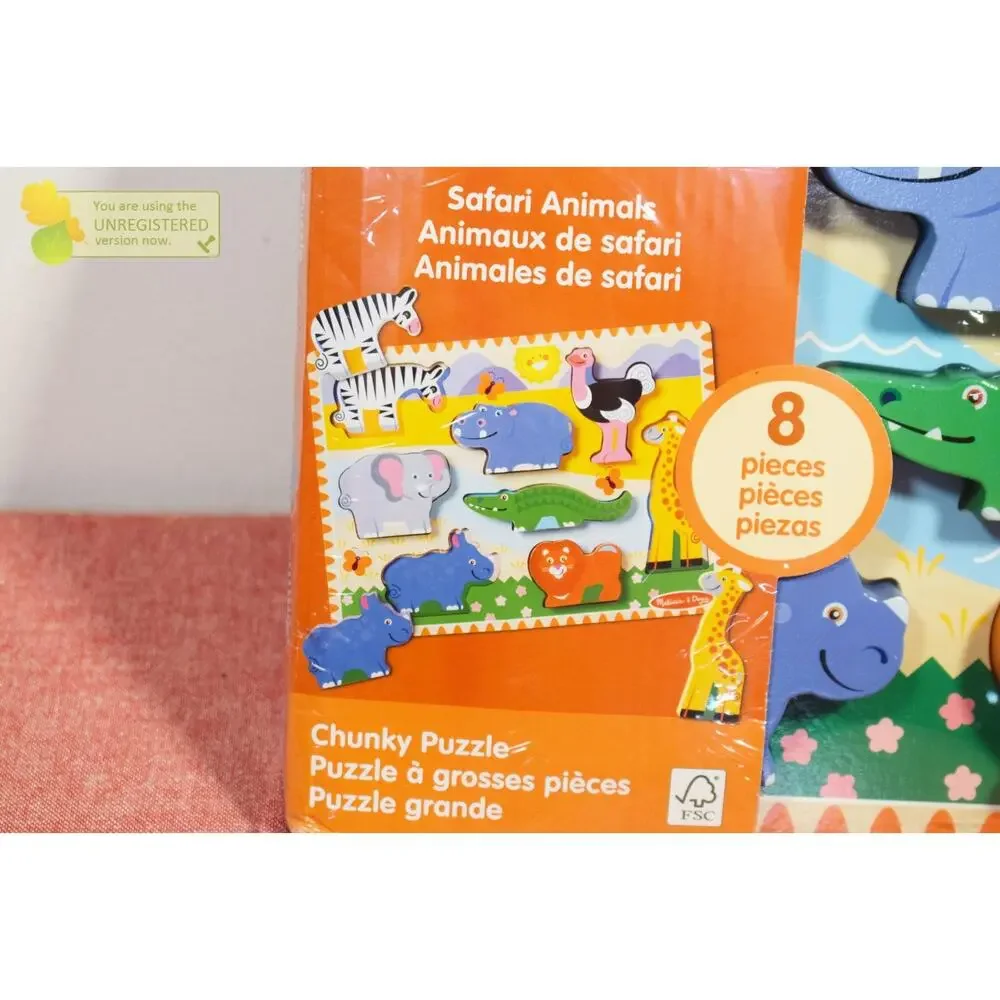 Melissa & Doug Safari Animals Chunky Puzzle 8pc